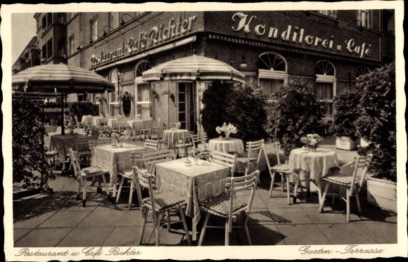Postcard Berlin Treptow Baumschulenweg, Restaurant, Cafe Richter, Kiefholzstr. 190-191
