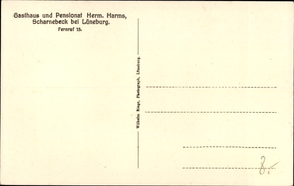 Postcard Scharnebeck Lower Saxony, inn, pension Herm. Harms