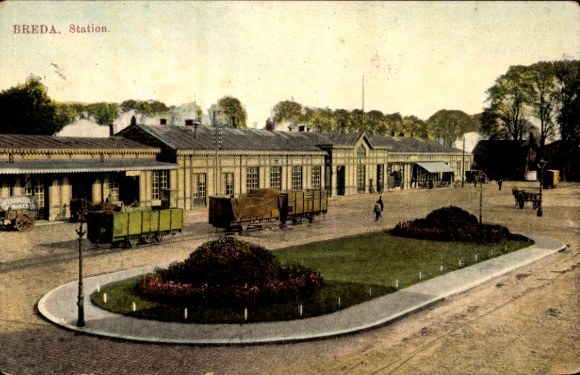 Postcard Breda North Brabant, train station