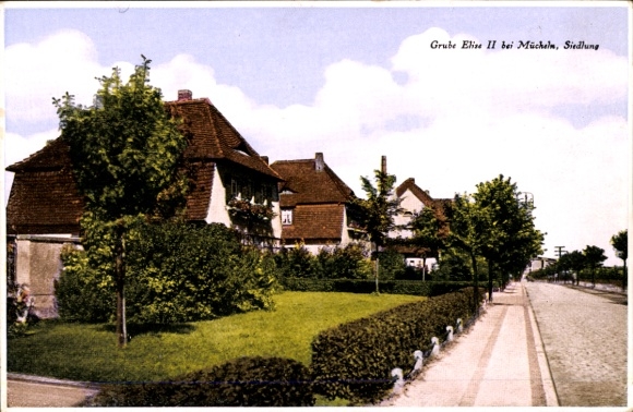 Ak Mücheln im Saalekreis, Siedlung der Grube Elise II
