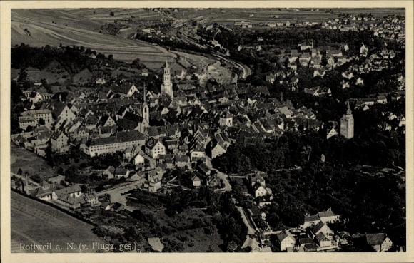 Ak Rottweil am Neckar, Fliegeraufnahme
