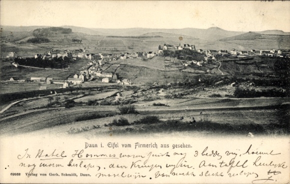 Ak Daun in der Eifel, Daun i. Eifel, Landschaft, Ort, Postkarte, schwarz-weiß