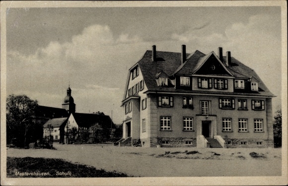 PC Mastershausen Rhineland Palatinate, school, church, street scene
