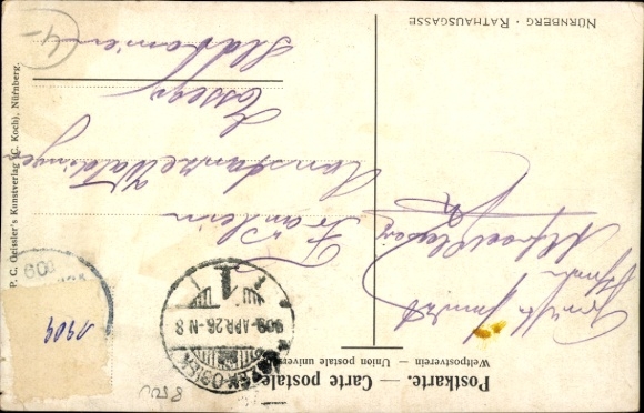 Artist Postcard Kley, Heinrich, Nuremberg in Middle Franconia, Rathausgasse