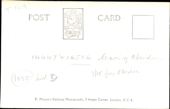 Photo Postcard British Railways, LMS 14447 &amp; 14504 leaving Aberdeen Scotland