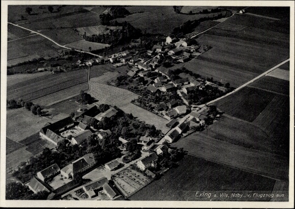 Postcard Exing on the Vils Eichendorf in Lower Bavaria, aerial photograph