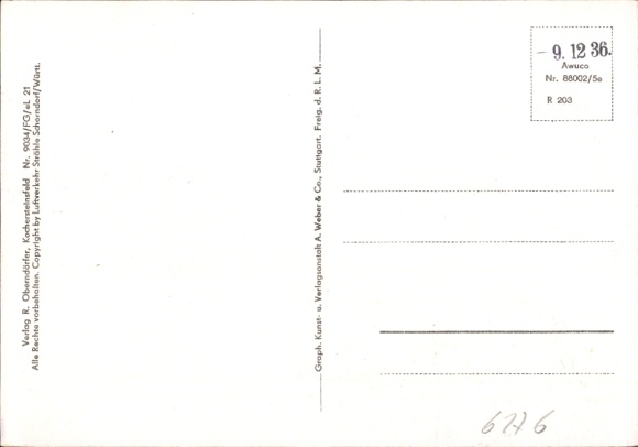 Postcard Kochersteinsfeld Hardthausen am Kocher, aerial photograph, business building F. Oberndörfer