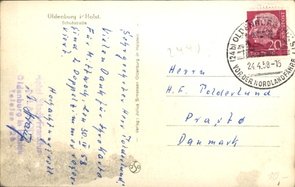 Postcard Oldenburg in Holstein, Schuhstraße, shops