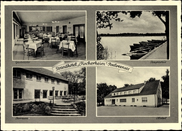 Postcard Leuth Kaldenkirchen Nettetal North Rhine-Westphalia, beach hotel Fischerheim am Poelvennsee