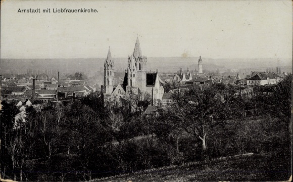 Postcard Arnstadt in Thuringia, general view, Liebfrauenkirche