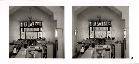 Stereo spatial image photo &quot;The NS model companies&quot; 1937-38 No. 81 watch goldware shop Gerhard D. Wempe