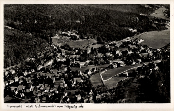 Postcard Bad Herrenalb in the Black Forest, aerial photograph