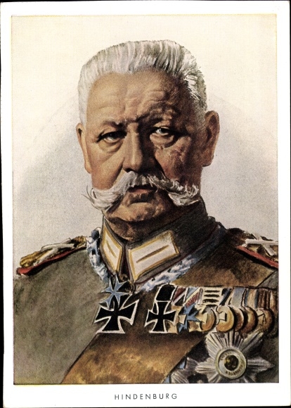 Artist PC Bauer, Reich President Paul von Hindenburg, portrait