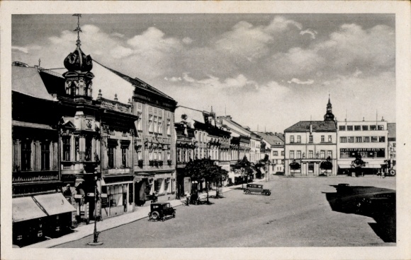 Ak Hranice na Moravě Mährisch Weißkirchen Region Olmütz, Stadtansicht mit historischen Gebäude...