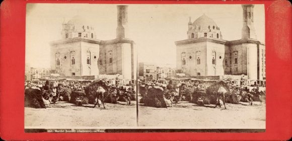 Stereo photo Le Caire Le Caire Égypte, Marche Roumeli, Chameaux