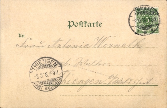 Chromo-Litho Stockach in Hegau Baden, general view, war memorial, Nellenburg