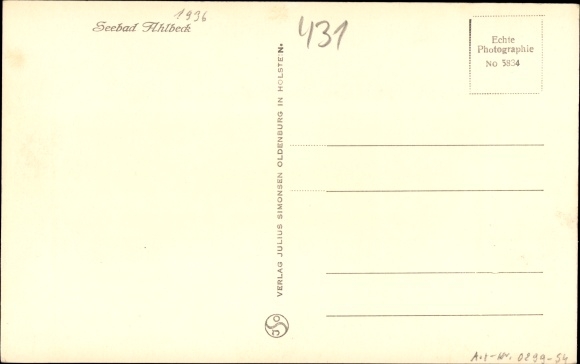Postcard Baltic resort Ahlbeck Heringsdorf on Usedom, hotel, street section