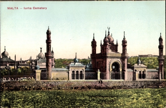 Postcard Malta, Lurhs Cemetery, Cemetery