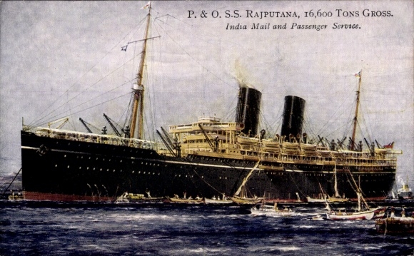 Ak SS Rajputana, P&O, India Mail en Passagiersdienst