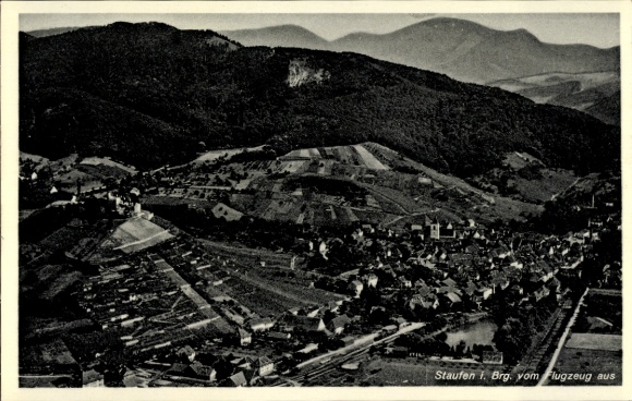 Postcard Staufen im Breisgau, aerial photograph