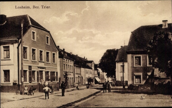 Postcard Losheim am See Saarland, street section