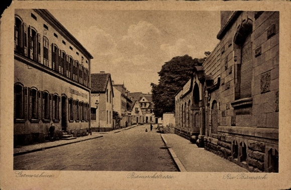 Postcard Germersheim in the Rhine plain Rhineland Palatinate, view into the Bismarckstraße, guesthouse