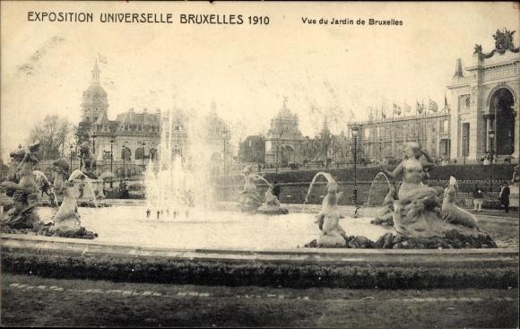 Pocztówka Bruksela Bruksela, 1910 Wystawa, Ogród Brukselski