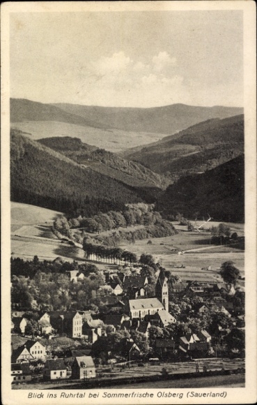 Ak Olsberg im Sauerland, Blick ins Ruhrtal, Sommerfrische, Olsberg (Sauerland), Landschaft