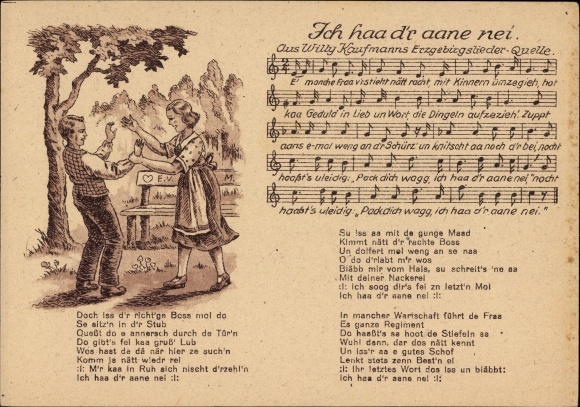 Lied Ak Ich haa d'r aane nei..., Willy Kaufmann, Trachten Erzgebirge, Tanzpaar