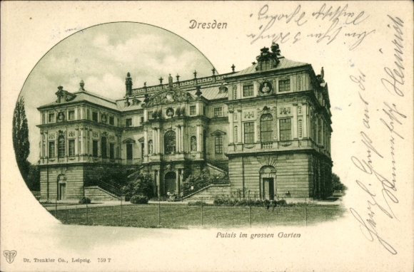 Ak Dresden Altstadt, Palais im grossen Garten