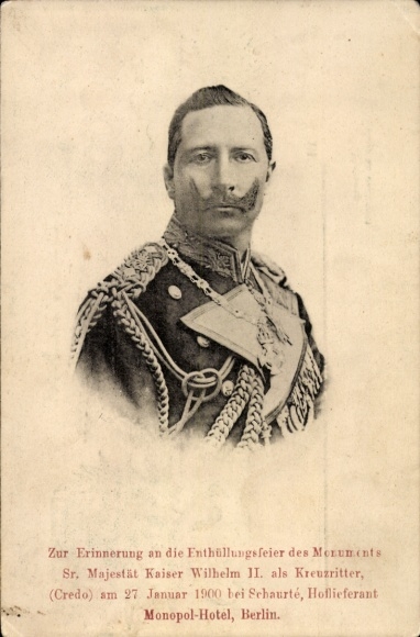Postwaardestuk Keizer Wilhelm II, onthullingsceremonie van het monument als kruisvaarder, PP 19 C28 01