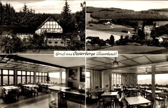Postcard Oesterberge Eslohe in the Hochsauerlandkreis, Gasthaus Bergeshöh, Joh. Quinkert, interior view