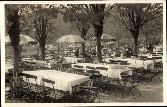 Ak Knottengrund Neumühle an der Elster, Cafe Rohleder, Terrasse