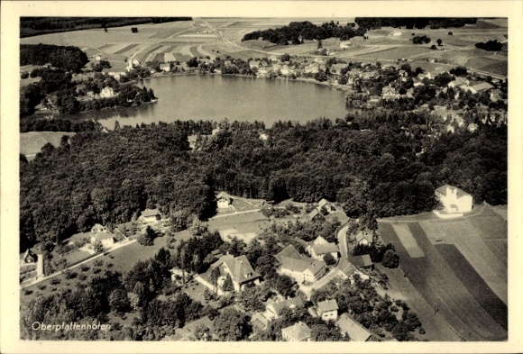 Postcard Oberpfaffenhofen Weßling in Upper Bavaria, aerial photograph