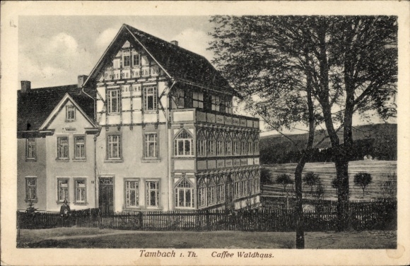 Postcard Tambach Dietharz Thuringian Forest, Caffee Waldhaus