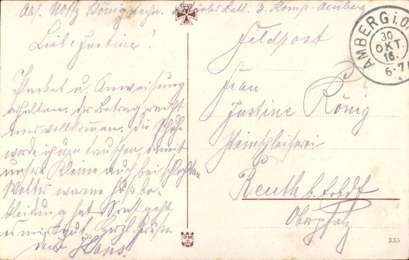 Artist Postcard Engelhard, POE, In's Feld, Soldier goes to war