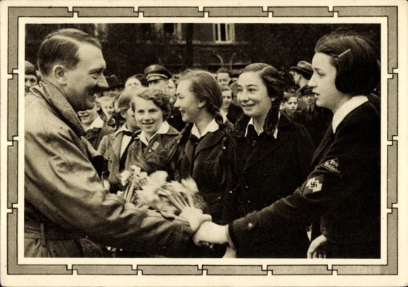 Postal stationery Postcard Führer and Reich Chancellor Adolf Hitler, well-wishers, BDM