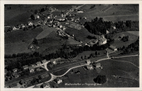 Postcard Waltenhofen in the Oberallgäu, aerial view of buildings and nature
