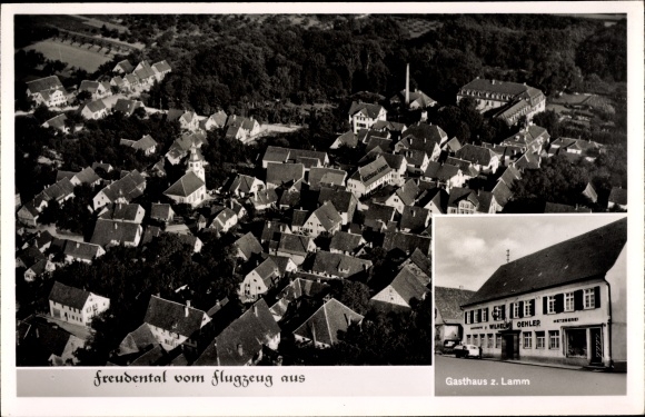PC Freudental in Württemberg, aerial photograph, Gasthof zum Lamm