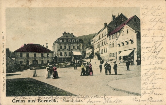 Postcard Bad Berneck in the Fichtelgebirge Bavaria, market square