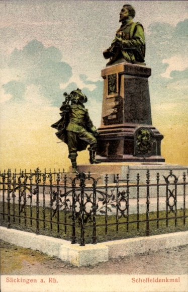 Postcard Bad Säckingen am Hochrhein, Scheffeldenkmal