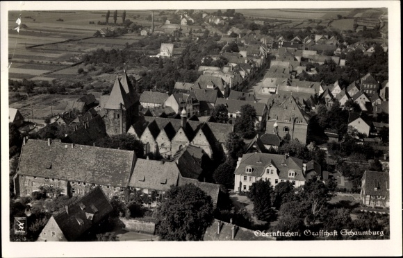 PC Obernkirchen in the district of Schaumburg, aerial photo of the place, Klinke &amp; Co.