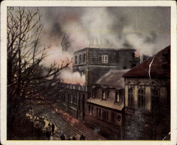 Sammelbild Die Nachkriegszeit Nr. 74, Febr. 1924, Separatisten, Pirmasens, brennendes Bezirksamt