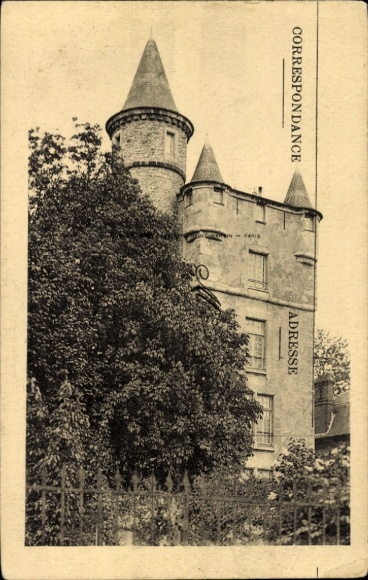 Postcard error print, castle, tower, fence