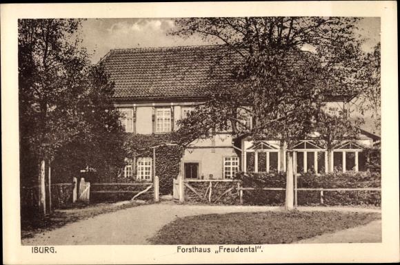 Postcard Bad Iburg in the Teutoburg Forest, Forsthaus Freudental