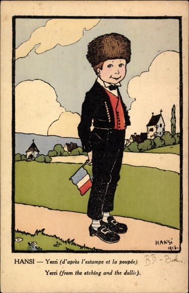 Artist PC Hansi, Yerri, boy in Alsatian folk costume