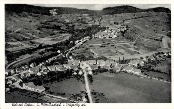 Postcard Hohenhaslach Sachsenheim in Württemberg, aerial photograph
