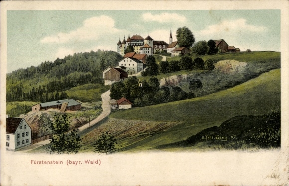 Kunstenaarskaart Felle, Eugen, Fürstenstein in Neder-Beieren, kasteel