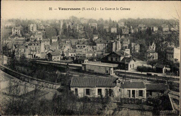 Ak Vaucresson Hauts de Seine, La Gare und Coteau