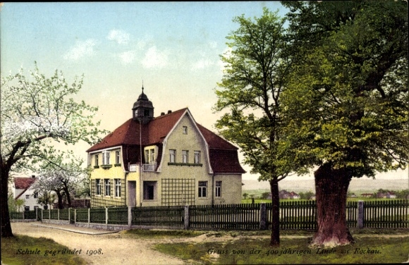 Photochromy Dresden Schönfeld Weißig Rockau, School, 400 year old linden tree, No. 3